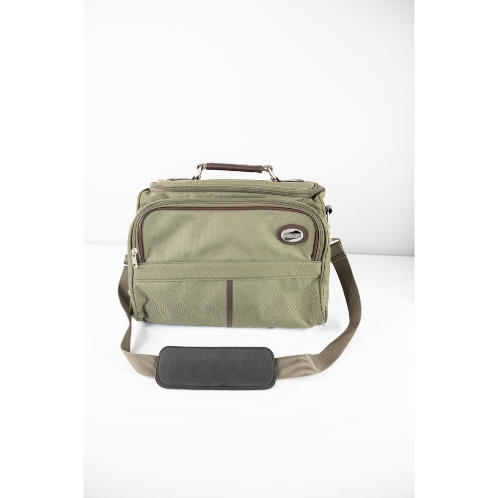 American Tourister Carry‎ On Bag Olive Green Excellent Travel Messenger